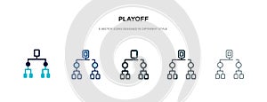Playoff icon in different style vector illustration. two colored and black playoff vector icons designed in filled, outline, line