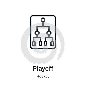 Playoff outline vector icon. Thin line black playoff icon, flat vector simple element illustration from editable hockey concept