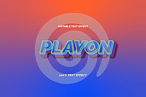 Playon blue and red background text effect photo