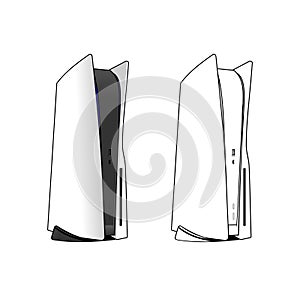 Playstation 5 Game Console Design Illustration