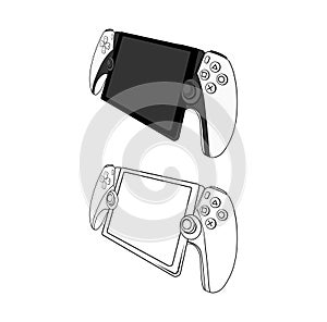 Playstation 5 Portal Game Console Design Illustration