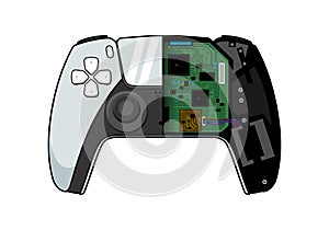 Playstation 5 Game Controller Design Illustration