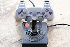 Playstation joystick with vintage joystick