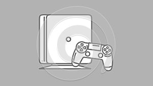 PlayStation line icon on the Alpha Channel