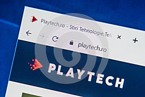 Playtech.ro Web Site. Selective focus.