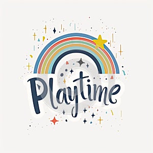 Playtime fun with a rainbow and stars