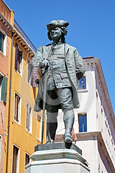 Playwright Carlo Goldoni statue in Venice, Italy photo