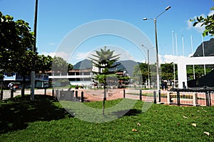 Plaza with an arch that expresses the entrance to the Amazon in the city of Tingo Maria,