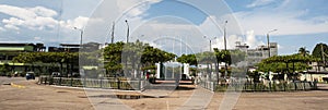 Plaza with an arch that expresses the entrance to the Amazon in the city of Tingo Maria,