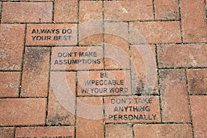 Plaza bricks with message photo