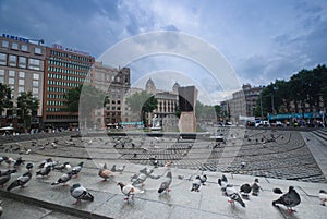 Plaza Catalunya in Barcelona, Spain