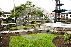 Plaza de Armas of the city of Chachapoyas capital of Amazonas, buildings of the city