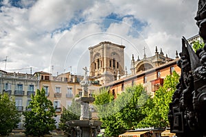 Plaza de Bib-Rambla and GranadaÂ´s Cathedral