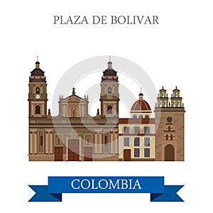 Plaza de Bolivar Bogota Colombia vector flat attraction landmark photo