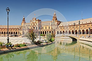 Plaza de Espana Place d` Espagne, built between 1914 and 1928 by the architect Anibal Gonzalez, Sevilla, Andalucia, Spain