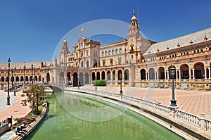 Plaza de Espana Place d Espagne, built between 1914 and 1928 by the architect Anibal Gonzalez, Sevilla, Andalucia, Spain