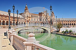 Plaza de Espana Place d` Espagne, Sevilla, Andalucia, Spain.