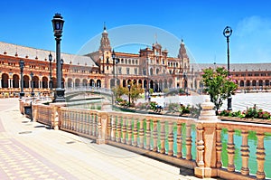 Plaza de Espana Place d Espagne, built between 1914 and 1928 by the architect Anibal Gonzalez, Sevilla, Andalucia, Spain photo