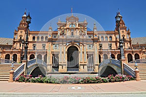 Plaza de Espana Place d Espagne, built between 1914 and 1928 by the architect Anibal Gonzalez, Sevilla, Andalucia, Spain