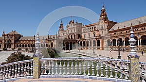 Plaza de Espana Square bridge in Sevilla, Spain