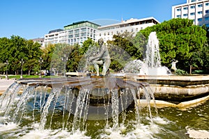 Plaza de EspaÃÂ±a or Spain Square in central Madrid photo