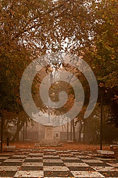 Plaza de la Cruz de los Caidos in Baza, Granada. photo