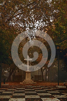 Plaza de la Cruz de los Caidos in Baza, Granada. photo