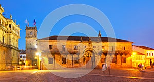 Plaza de Obradoiro in night. Santiago de Compostela photo