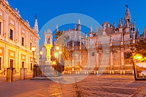 Plaza del Triunfo and Seville Cathedral, Spain