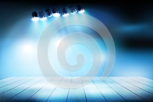 Theatrical performance. Stage during the show. Vector illustration.