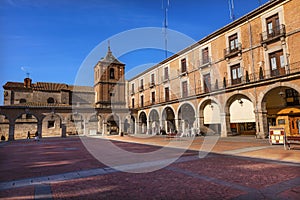 Plaza Mayor Avila Arches Cityscape Castile Spain