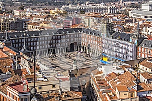 Plaza mayor madrid from above photo