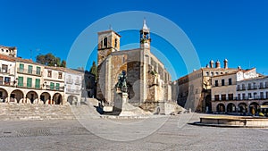 Plaza mayor of the monumental city of Trujillo, city of conquistadors, Spain.
