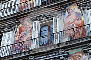 Plaza Mayor painted facade