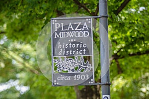 Plaza midwood of historic district in charlotte nc sign