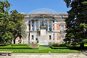 Plaza Murillo square and Prado museum in Madrid, Spain
