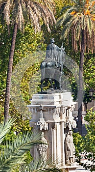 Plaza Nueva Ferdinand Statue Seville Andalusia Spain photo