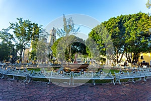 Plaza in Valladolid, Mexico