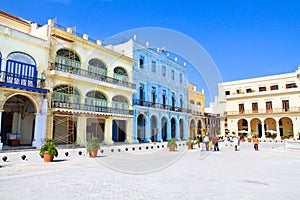 Plaza Vieja with colorful buildings, Havana photo