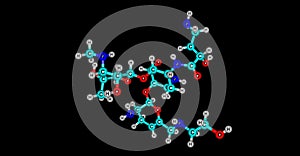 Plazomicin antibiotic molecular structure isolated on black