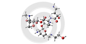 Plazomicin antibiotic molecular structure isolated on white