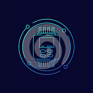 PLC icon, Programmable logic controller linear art