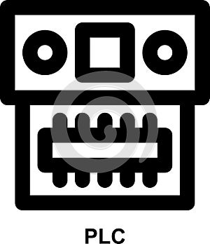 plc, programmable, logic, controller, automation, microprocessor outline icon