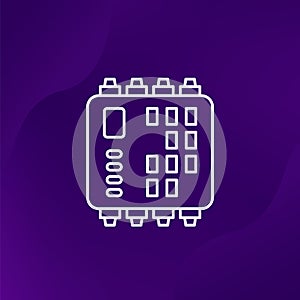 PLC Programmable logic controller line vector icon