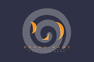 PLD abstract letter logo design