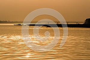 A pleasant evening view at the river bank