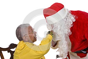 Pleasant man in Santa suit