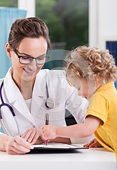 Pleasant visit at pediatrician's office