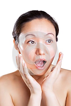 Pleasantly surprised expression