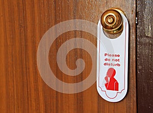 Please do not disturb hotel tag on door